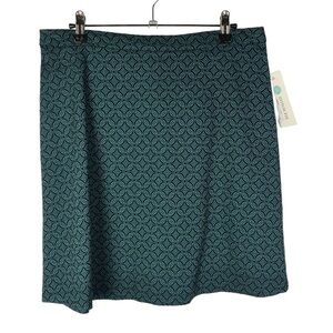 Margaret M Deandra Textured Teal Green Blue A-Line Mini Skirt M